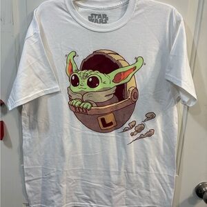 Star Wars White Baby Yoda Short Sleeve Tee